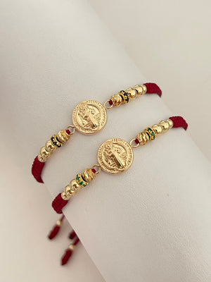 Pulseras san benito pareja mediano (4mm y 3mm)