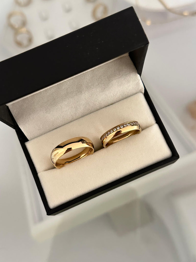 Anillo liso y anillo fino