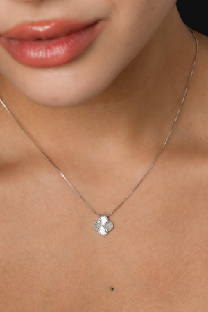 Gargantilla clover 1,3 cm 45 Cms + Ext plata