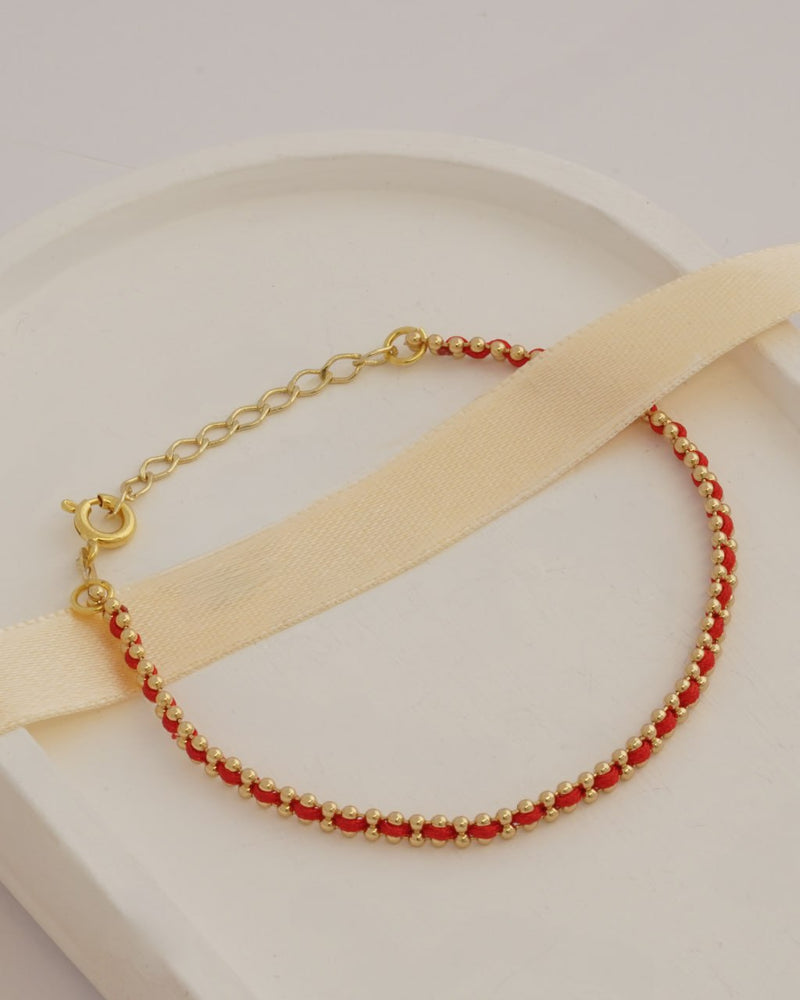 Pulsera Hilo Roja Laminado 15 Cms + Extensor
