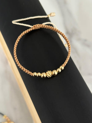 Pulsera balín diamantado #6, balín #4 y #5 liso