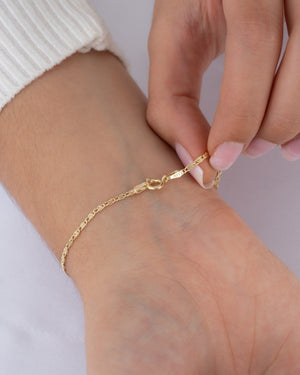Pulsera Caracol Plana 1.80 mm 16.5 Cms