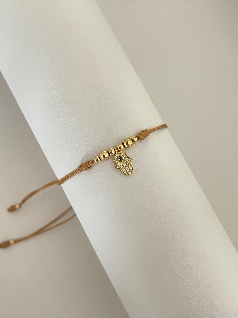 Pulsera mano hamsa (3mm, 4mm)