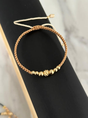 Pulsera balín diamantado #6, balín #4 y #5 liso
