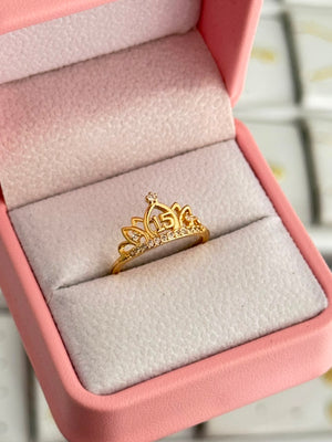 Anillo ajustable corona 15 años