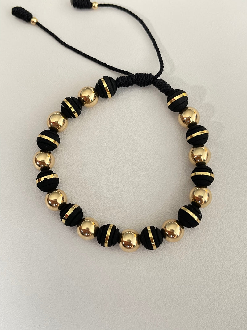 Pulsera balin y neopreno argollado (8mm)
