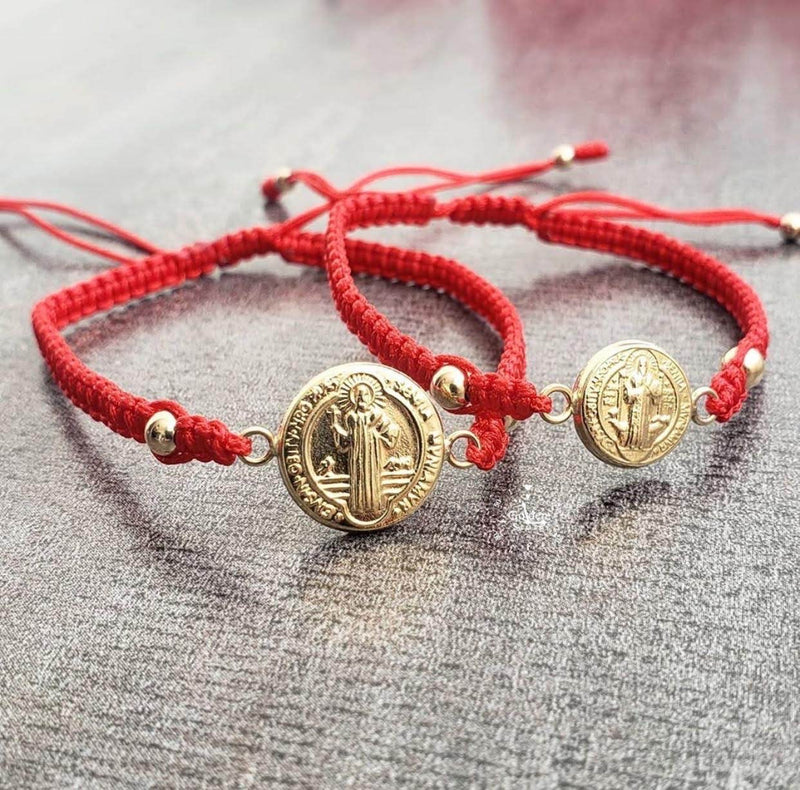 Pulseras Pareja San Benito mediano y grande (4mm)
