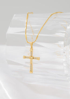 Cadena canutillo militar 65 Cms + dije cruz toretto cristal