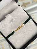 Pulsera circonia verde diamantado. N° de Balín: #4 lisos, #5 diaman.