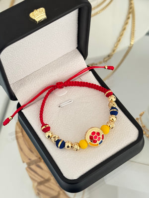 Pulsera Colombia diamantada. N° de Balín: #6 diaman. #6 lisos