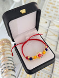 Pulsera tejida Colombia. N° de Balín: #5 diaman. #4 diaman.