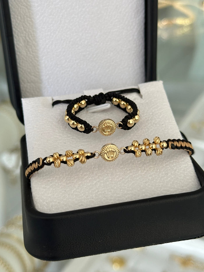 Conjunto pulsera y anillo. N° de Balín: #4, #5, #4diaman.