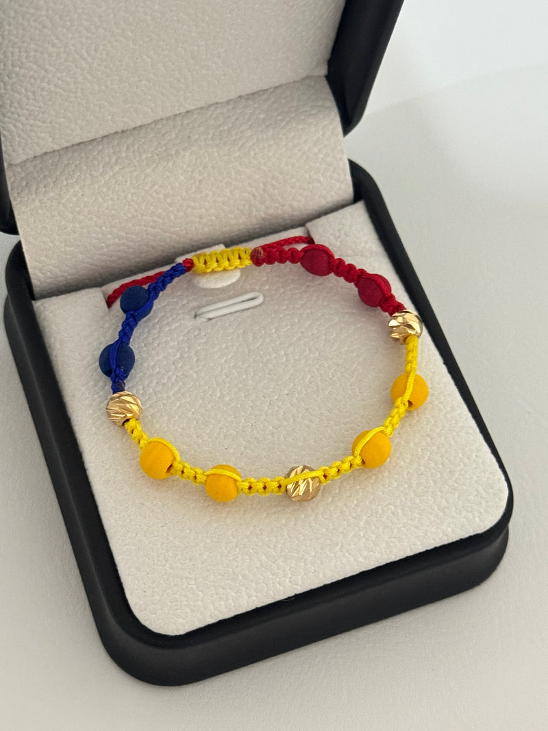 Pulsera colores de Colombia diamantada. N° de Balín: #6