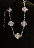 Pulsera clover 1,2 cm 18 Cms, plata Ley 925