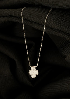 Gargantilla clover 1,3 cm 45 Cms + Ext plata