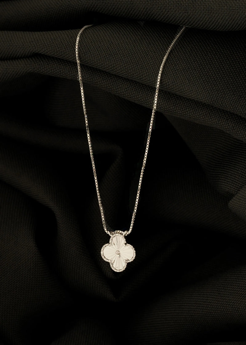 Gargantilla clover 1,3 cm 45 Cms + Ext plata
