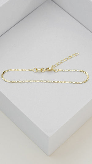 Pulsera escalera delgada plana lisa 16cms