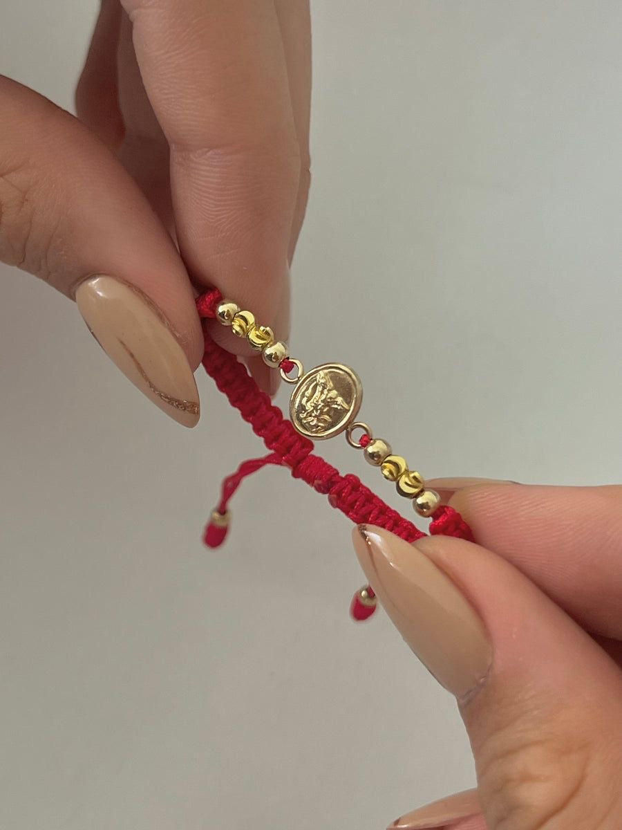 Pulsera San Miguel con balines #3 liso y #4 diamantado