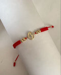 Pulsera virgen milagrosa con balines lisos y diamantados #4