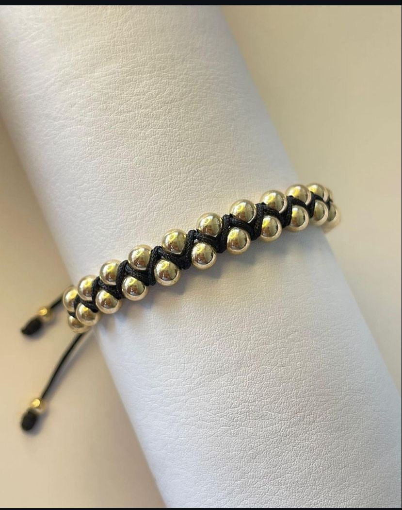 Pulsera trenzada con balines #5