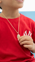 Cadena Tejido Lazo ( 45cms  )+ Dije Virgen milagrosa
