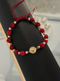 Pulsera corona rlx, neopreono rojo